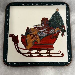 Set of Six Pimpernel “Santa’s Sleigh”Cork Backed Coasters